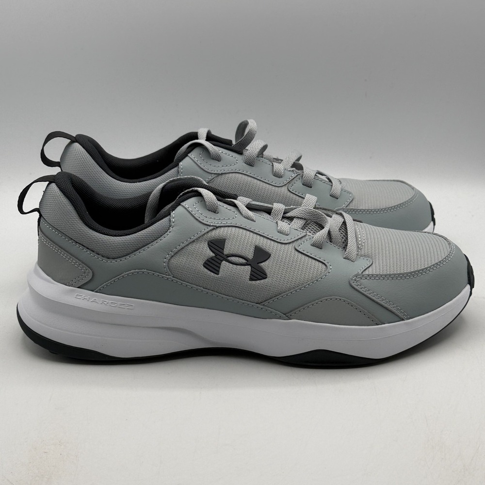 Under Armour Charged Edge Mens 11.5 Gray Training Shoes Sneakers 3026727-011
